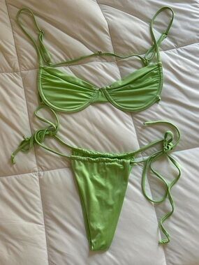 Frankie's Bikinis Lime Green Bikini Set